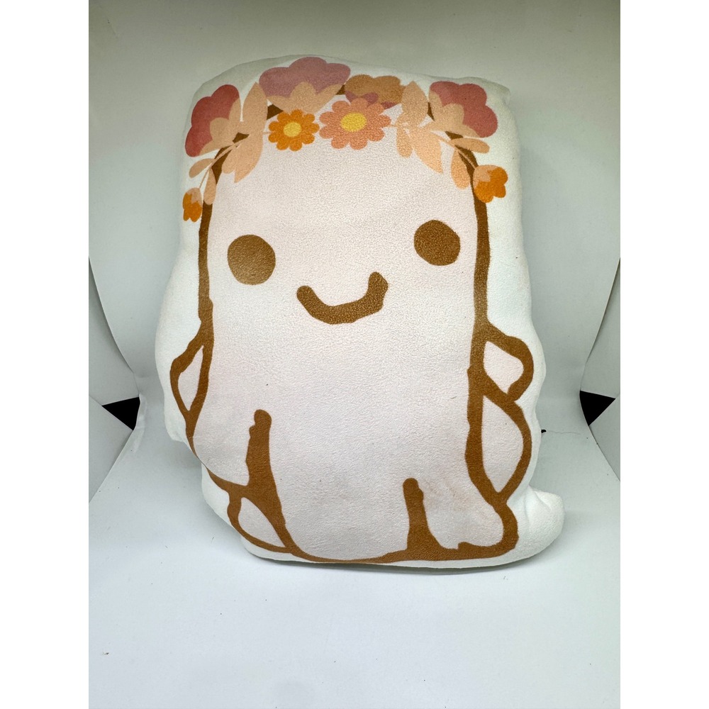 Little Fruit Tree Ghost Plush Flower Crown Kawaii Nursery Decor Pillow 12in